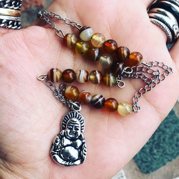 Silverskylight Jewelry - 🔴SALE ! Genuine copper agate buddha boho necklace